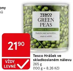 Tesco Tesco Hrášek ve skladkoslaném nálevu nabídka