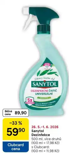 Tesco Sanytol Dezinfekce nabídka