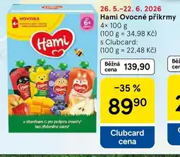 Tesco Hami Ovocné příkrmy nabídka