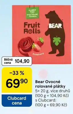 Tesco Bear Ovocné rolované plátky nabídka
