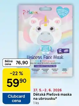 Tesco Dětská Pleťová maska na ubrousku nabídka
