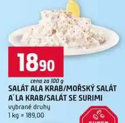 Terno SALÁT ALA KRAB MOŘSKÝ SALÁT A'LA KRAB SALÁT SE SURIMI vybrané druhy nabídka