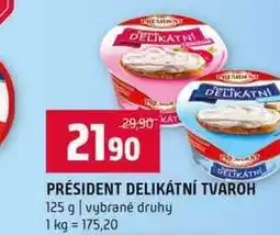 Terno PRÉSIDENT DELIKÁTNÍ TVAROH 125 g vybrané druhy nabídka