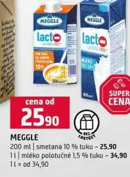 Terno MEGGLE 200 ml smetana 10% tuku 1l mléko polotučné 1,5 % tuku nabídka