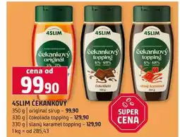 Terno 4SLIM ČEKANKOVÝ 350 g originál sirup 330 g čokoláda topping slaný karamel topping330g nabídka