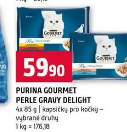 Terno PURINA GOURMET PERLE GRAVY DELIGHT 4x 85 g kapsičky pro kočky vybrané druhy nabídka
