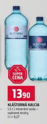 Terno KLÁŠTORNÁ KALCIA 1,5l minerání voda vybrané druhy nabídka