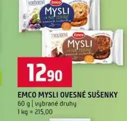 Terno EMCO MYSLI OVESNÉ SUŠENKY 60 g vybrané druhy nabídka