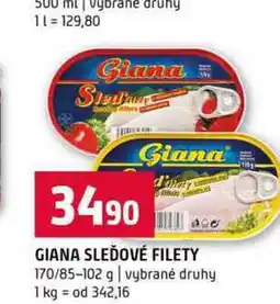 Terno GIANA SLEĎOVÉ FILETY 170/85-102 g vybrané druhy nabídka