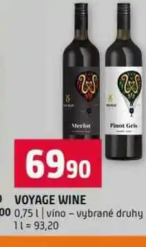 Terno VOYAGE WINE 0,75l vino vybrané druhy nabídka