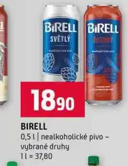 Terno BIRELL 0,5l nealkoholické pivo vybrané druhy nabídka