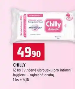Terno CHILLY 12 ks vlhčené ubrousky pro intimní hygienu vybrané druhy nabídka