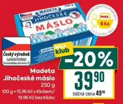Billa Madeta Jihočeské máslo nabídka