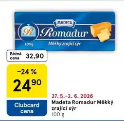 Tesco Madeta Romadur Měkký zrající sýr nabídka