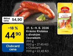 Tesco Krásno Klobása s divokým česnekem nabídka