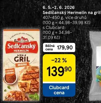 Tesco Sedlčanský Hermelín na gril nabídka