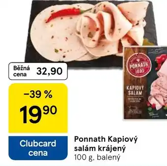 Tesco Ponnath Kapiový salám krájený nabídka