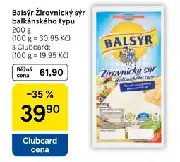 Tesco Balsýr Žirovnický sýr balkánského typu nabídka