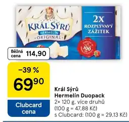Tesco Král Sýrů Hermelín Duopack nabídka