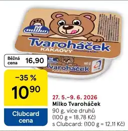 Tesco Milko Tvaroháček nabídka