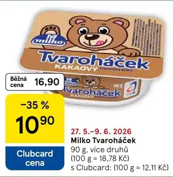 Tesco Milko Tvaroháček nabídka