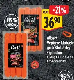 Albert Albert Vepřové klobásky gril/Klobásky s goudou nabídka