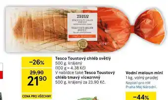 Tesco Tesco Toustový chléb světlý, 500 g. krájený nabídka