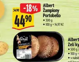 Albert Alber žampiony Portobello nabídka