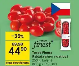 Tesco Tesco Finest Rajčata cherry datlová, 250 g, balená nabídka