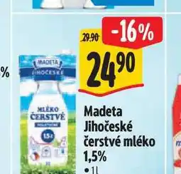 Albert MADETA Jihočeské čerstvé mléko 1,5% nabídka