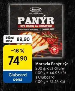 Tesco Moravia Panýr sýr, 200 g, dva druhy nabídka