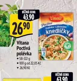 Albert Vitana Poctivá polévka nabídka