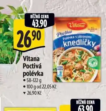 Albert Vitana Poctivá polévka nabídka