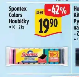 Albert Spontex Colors houbička na nádobí 10 ks + 2 nabídka