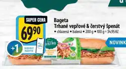 Albert Bageta Trhané vepřové & čerstvý špenát nabídka