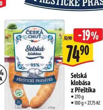 Albert Selská klobása z Přeštíka nabídka