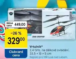 Tesco Vrtulník, 2,4 GHz, na dálkové ovládání, 33,5 x 15 x 5 cm nabídka