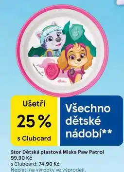 Tesco Stor Dětská plastová Miska Paw Patrol nabídka