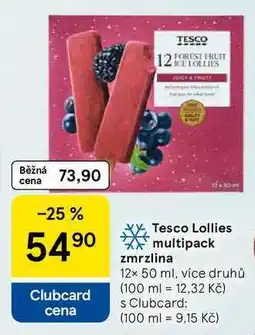 Tesco Tesco Lollies multipack zmrzlina, 12x 50 ml, více druhů nabídka