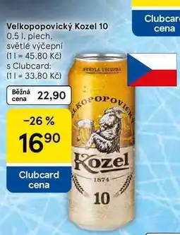 Tesco Velkopopovický Kozel 10, 0.5 l, plech nabídka