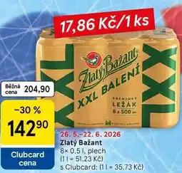 Tesco Zlatý Bažant, 8x 0.5 l, plech nabídka