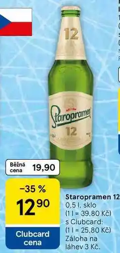 Tesco Staropramen 12, 0,5 l, sklo nabídka