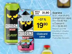 Tesco Guarana, 0,5 l, více druhů. energetický nápoj nabídka