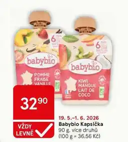 Tesco Babybio Kapsička, 90 g, více druhů nabídka