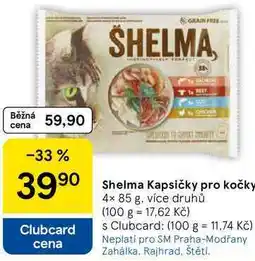 Tesco Shelma Kapsičky pro kočky, 4× nabídka