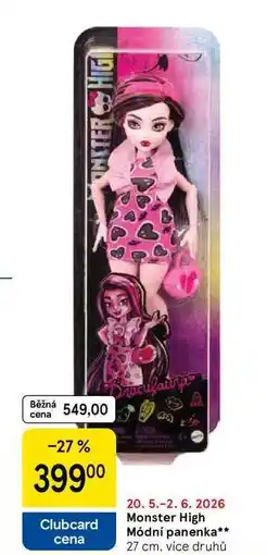 Tesco Monster High Módní panenka, 27 cm, více druhů nabídka
