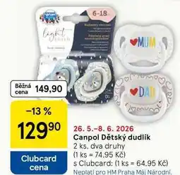 Tesco Canpol Dětský dudlík, 2 ks, dva druhy nabídka