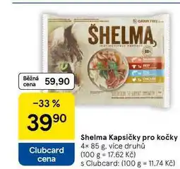 Tesco Shelma Kapsičky pro kočky, 4× 85 g, více druhů nabídka