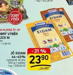 Flop JČ EIDAM 44-45% vybrané druhy 100 g | plátky nabídka