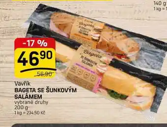 Flop BAGETA SE ŠUNKOVÝM SALÁMEM vybrané druhy nabídka